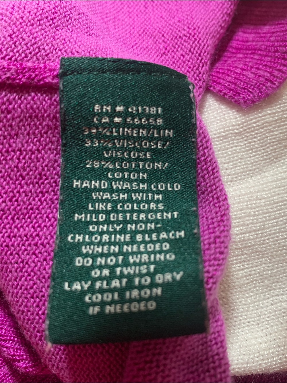 Lauren Ralph Lauren Lime Green White Purple Ombre V-Neck Sweater - Picture 5 of 8